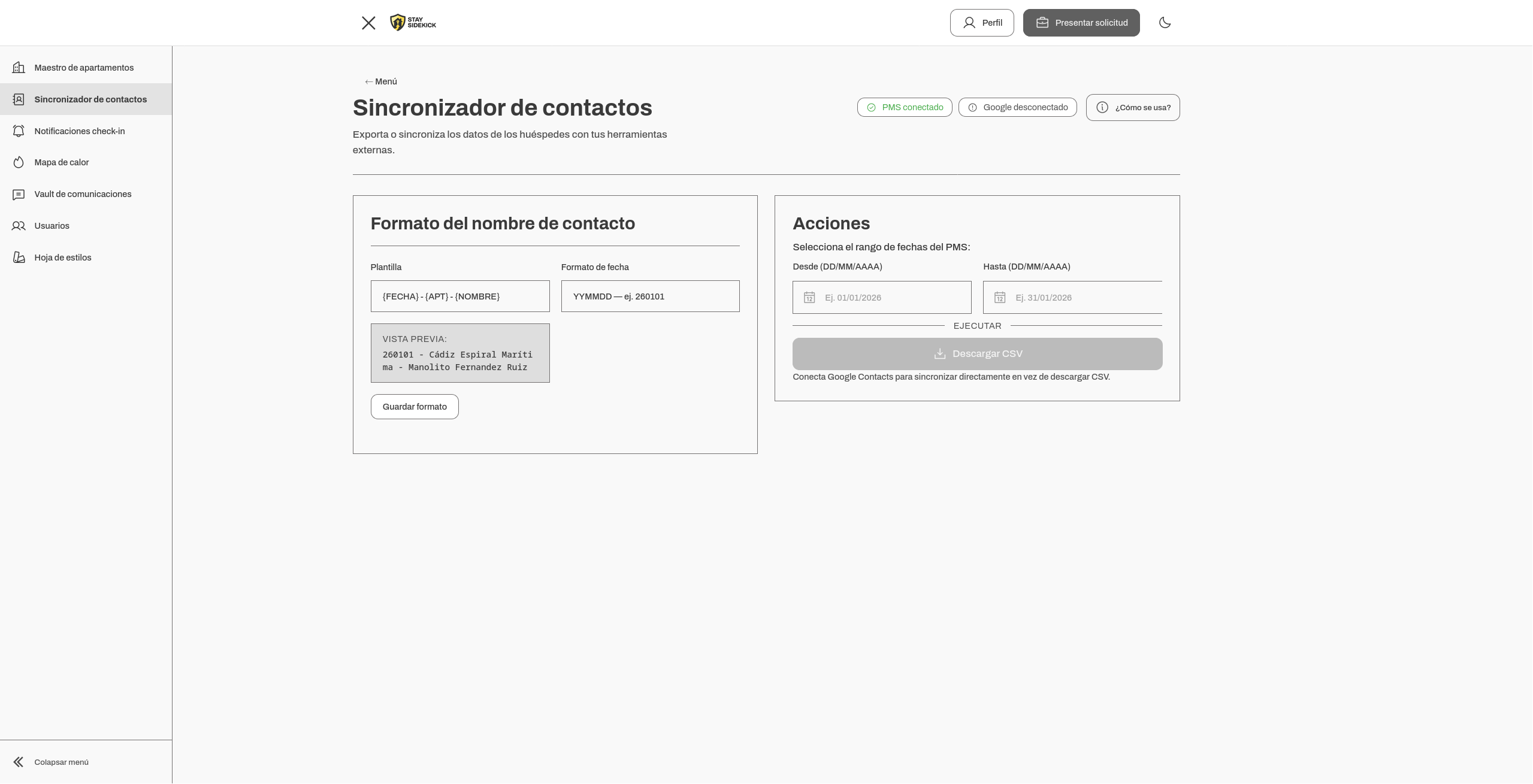 Captura de pantalla de Sincronización con Google Contacts